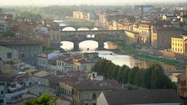 Florencja Skyline - Most Ponte Vecchio, Włochy — Wideo stockowe
