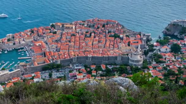 Aerial View Time Lapse of Dubrovnik, Croatia — Stock Video