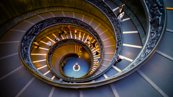 Vatikan Müzelerindeki Merdivenler, Vatikan, Roma, İtalya — Stok video