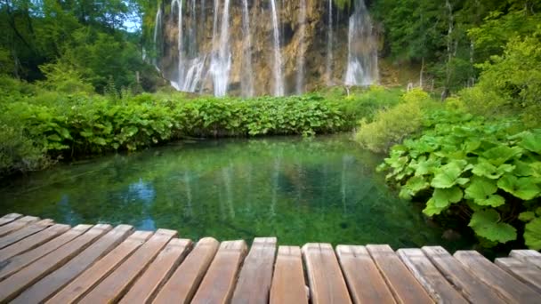 Vattenfall i Plitvicesjöarna, Kroatien. — Stockvideo