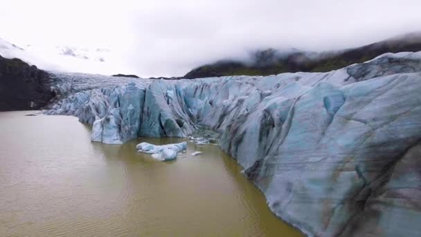 아이슬란드, 바트나 이조 컬에 있는 Svinafellsjokull Glacier. — 비디오