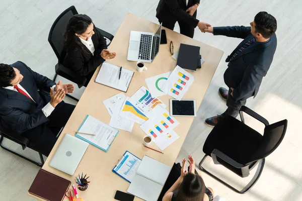 Reunión Del Grupo Gente Negocios Desde Vista Superior Oficina Profesión —  Fotos de Stock