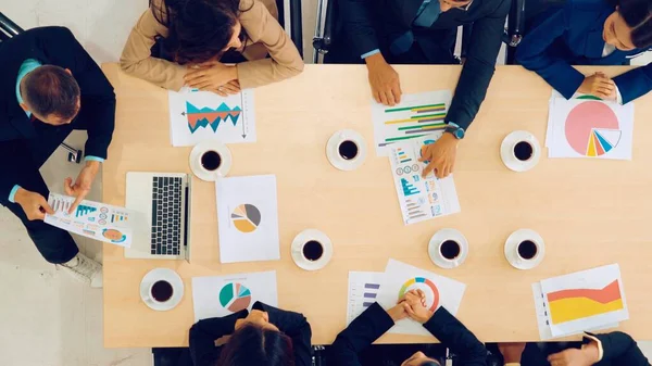 Reunión Del Grupo Gente Negocios Desde Vista Superior Oficina Profesión — Foto de Stock