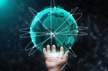 Modern yaratıcı iletişim ve internet ağı akıllı şehirde birleşir. 5G kablosuz dijital bağlantı ve gelecekteki şeylerin interneti kavramı.