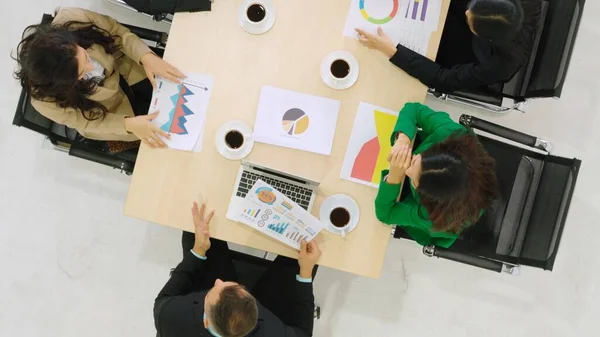 Reunión Del Grupo Gente Negocios Desde Vista Superior Oficina Profesión — Foto de Stock