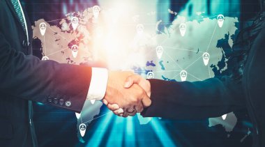 Modern yaratıcı iletişim ve internet ağı akıllı şehirde birleşir. 5G kablosuz dijital bağlantı ve gelecekteki şeylerin interneti kavramı.