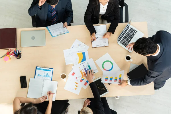 Reunión Del Grupo Gente Negocios Desde Vista Superior Oficina Profesión —  Fotos de Stock