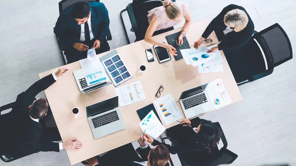 Business People Group Meeting Shot Top View Office Profession Businesswomen — Stock Photo, Image