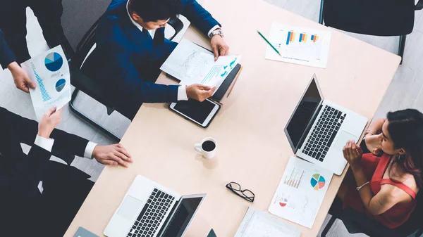 Business People Group Meeting Shot Top View Office Profession Businesswomen — Stock Photo, Image