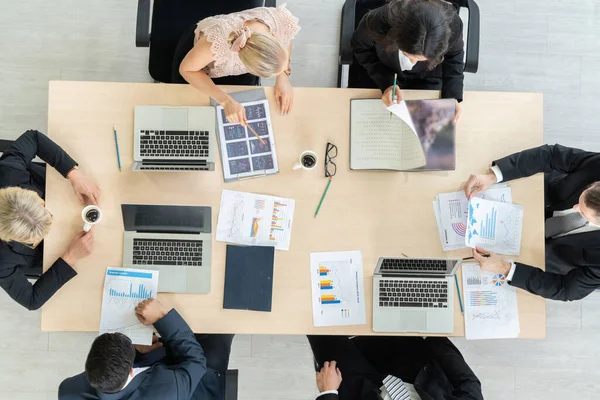 Treffen Der Geschäftsleute Von Oben Büro Beruf Geschäftsfrauen Geschäftsleute Und — Stockfoto