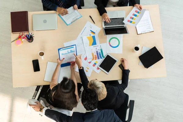 Reunión Del Grupo Gente Negocios Desde Vista Superior Oficina Profesión —  Fotos de Stock