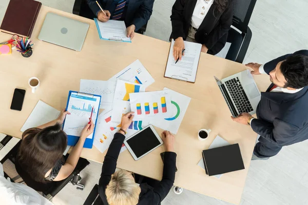 Reunión Del Grupo Gente Negocios Desde Vista Superior Oficina Profesión —  Fotos de Stock