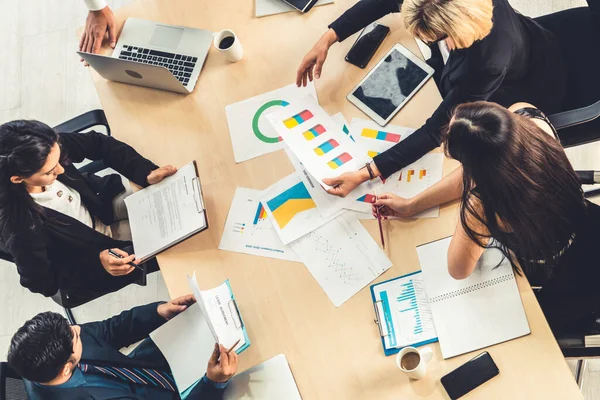 Reunión Del Grupo Gente Negocios Desde Vista Superior Oficina Profesión — Foto de Stock