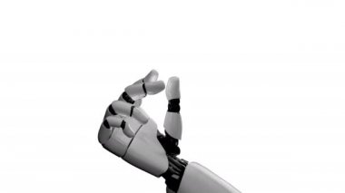 Robot el beyaz arkaplanda ve yeşil ekran 3 boyutlu görüntüleme tarafından oluşturuldu.