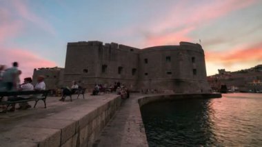 Hırvatistan 'ın Dubrovnik Eski Kenti Tarihi Duvarı.