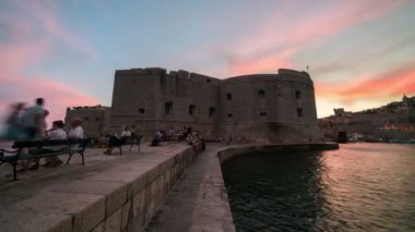 Hırvatistan 'ın Dubrovnik Eski Kenti Tarihi Duvarı.