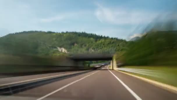 Time Lapse Driver POV Italia Autostrada delle Dolomiti — Video Stock
