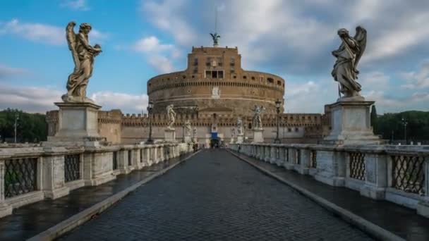 Time Lapse of Castel Sant Angelo στη Ρώμη, Ιταλία — Αρχείο Βίντεο