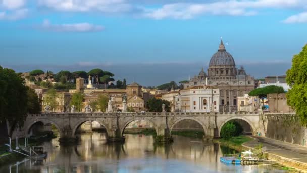 Time lapse di Roma Skyline con la Basilica di San Pietro — Video Stock