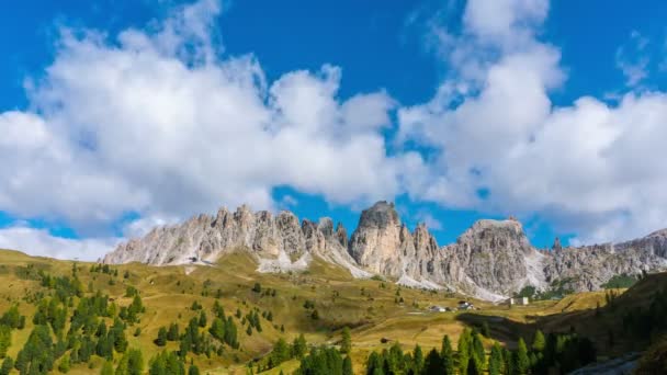 Hora Lapse das Dolomitas Itália, Pizes de Cir Ridge — Vídeo de Stock