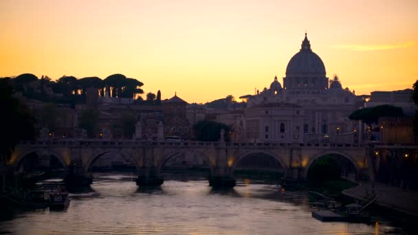 Rom Skyline med Peterskyrkan av Vatikanen — Stockvideo