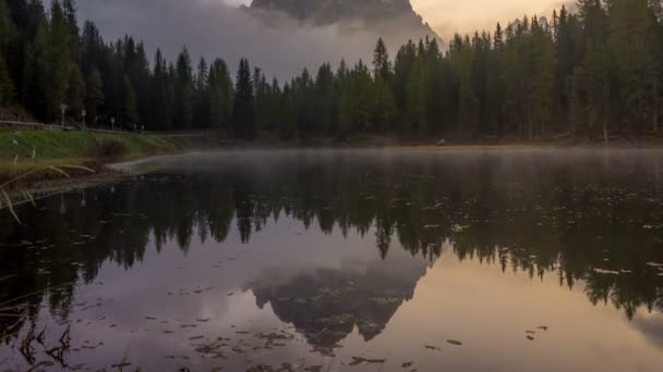 Time Lapse of Antorno lake, Δολομίτες, Ιταλία — Αρχείο Βίντεο