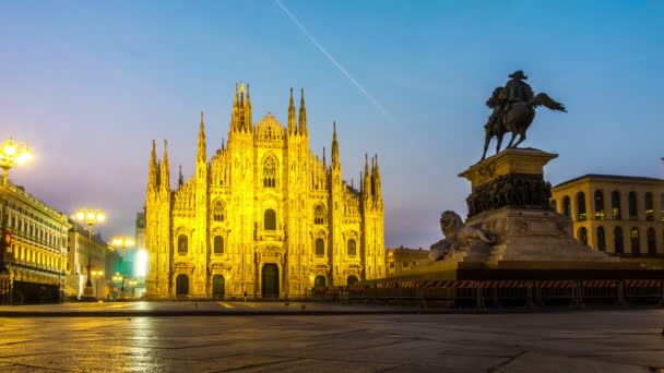 Sunrise Time Lapse van de kathedraal van Milaan, Milaan Italië — Stockvideo