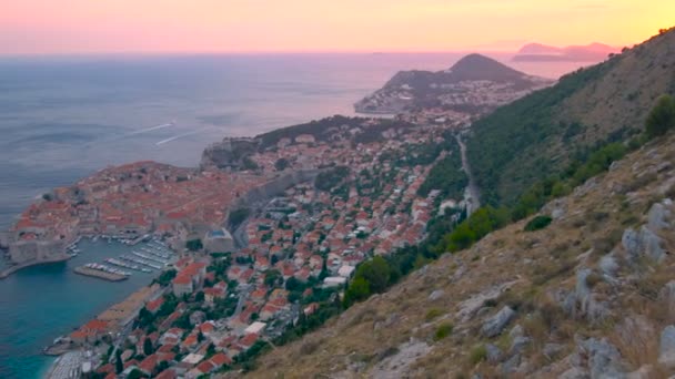Hava manzaralı Dubrovnik eski kasabası — Stok video