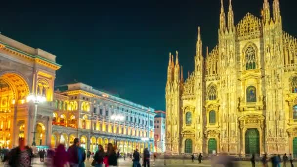 Time Lapse of People Milan Cathedral, Milánó Olaszország — Stock videók