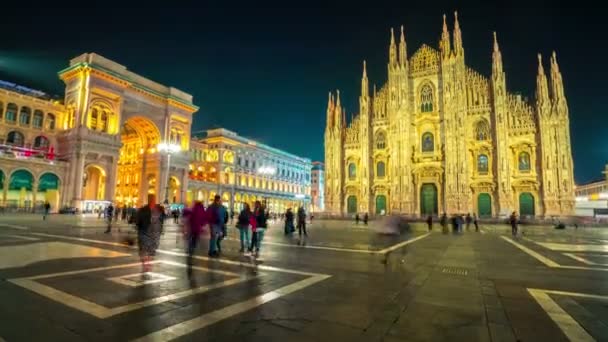 人の時間の経過ミラノ大聖堂、ミラノイタリア — ストック動画