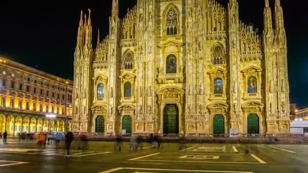 人の時間の経過ミラノ大聖堂、ミラノイタリア — ストック動画