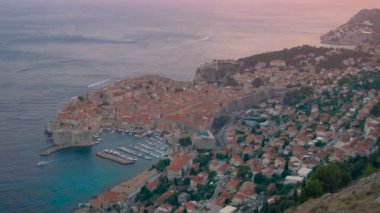 Hava manzaralı Dubrovnik eski kasabası