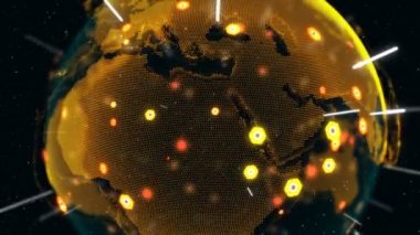 3D Dijital Dünya küresel ağ kavramını gösteriyor.