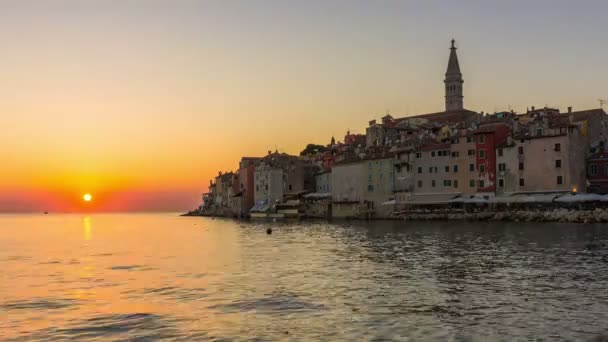 Time Lapse Sunset i Rovinj, Kroatien — Stockvideo