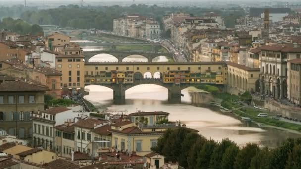 Time Lapse of Florence Ponte Vecchio Bridge, Italy — Stock Video