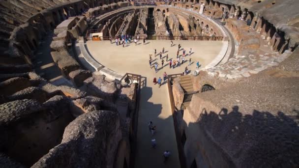 Tourist inside Ρώμη Κολοσσαίο Ιταλία — Αρχείο Βίντεο