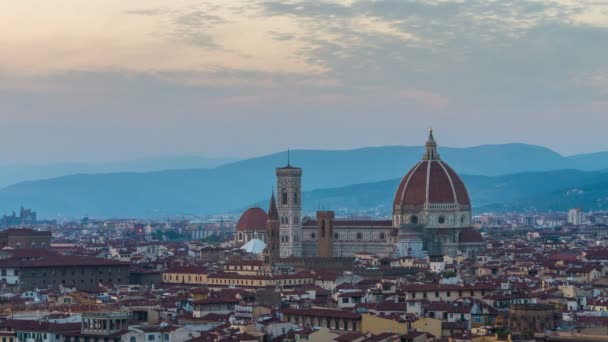 Hora do pôr do sol Lapse de Florença Skyline na Itália — Vídeo de Stock