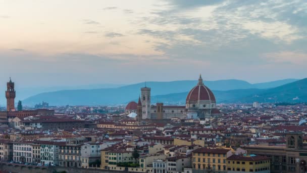 Sunset Time Lapse de Florencia Skyline en Italia — Vídeos de Stock