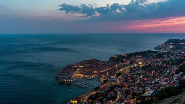 Vista aérea Time Lapse de Dubrovnik, Croacia — Vídeo de stock