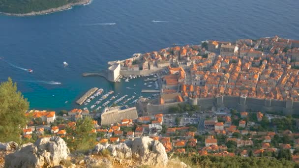 Flygfoto Dubrovnik gamla stan — Stockvideo