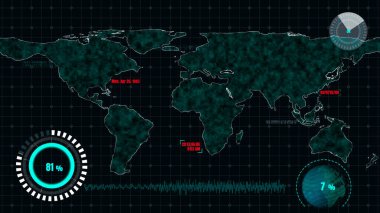 Bilgi grafiğindeki büyük veri analizi için gelecekteki kullanıcı arayüzü paneli. Dijital teknoloji konsepti için HUD GUI metin numarası grafik ögesi. 3B illüstrasyon .