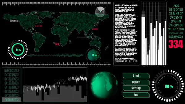 Cruscotto Futuristico Dell Interfaccia Utente Analisi Dei Big Data Nel — Foto Stock