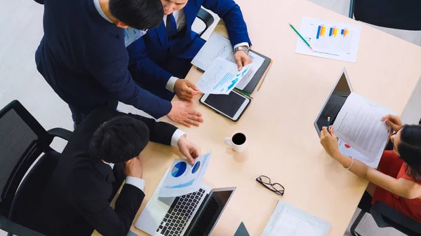 Business People Group Meeting Shot Top View Office Profession Businesswomen — Stock Photo, Image