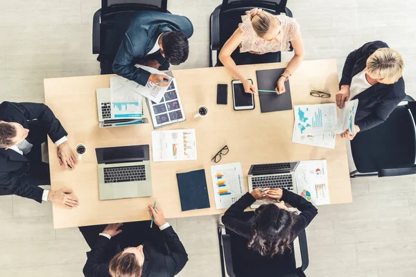 Treffen Der Geschäftsleute Von Oben Büro Beruf Geschäftsfrauen Geschäftsleute Und — Stockfoto