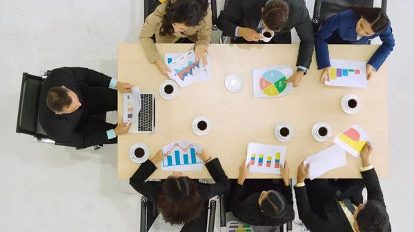 Reunión Del Grupo Gente Negocios Desde Vista Superior Oficina Profesión — Foto de Stock