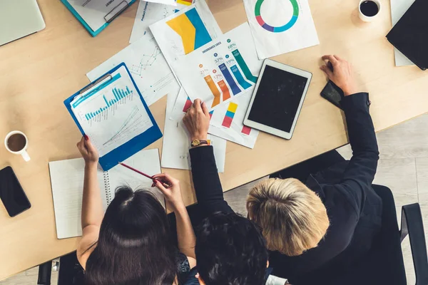 Reunión Del Grupo Gente Negocios Desde Vista Superior Oficina Profesión — Foto de Stock