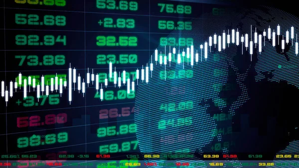 Cruscotto dei ticker di borsa con grafici e grafici — Foto Stock