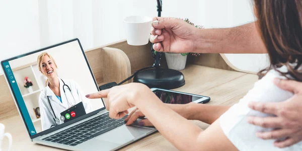 Servicio de telemedicina médico video en línea para el chat médico de salud del paciente virtual — Foto de Stock