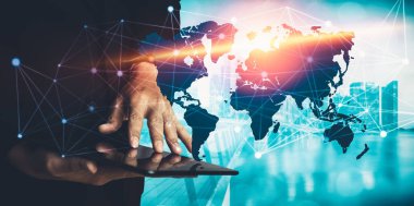 Modern yaratıcı iletişim ve internet ağı akıllı şehirde birleşir