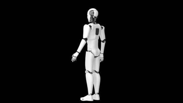 Futurisztikus Robot Mesterséges Intelligencia Cgi Fekete Zöld Háttérrel Robotember Render — Stock videók